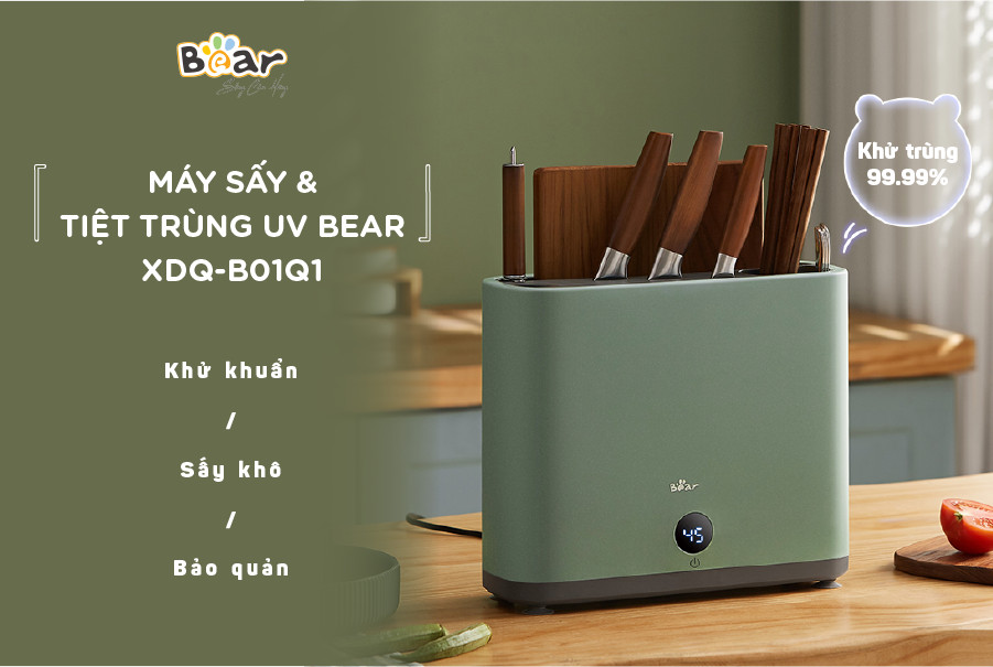 Máy sấy tiệt trùng dao thớt đũa Bear: